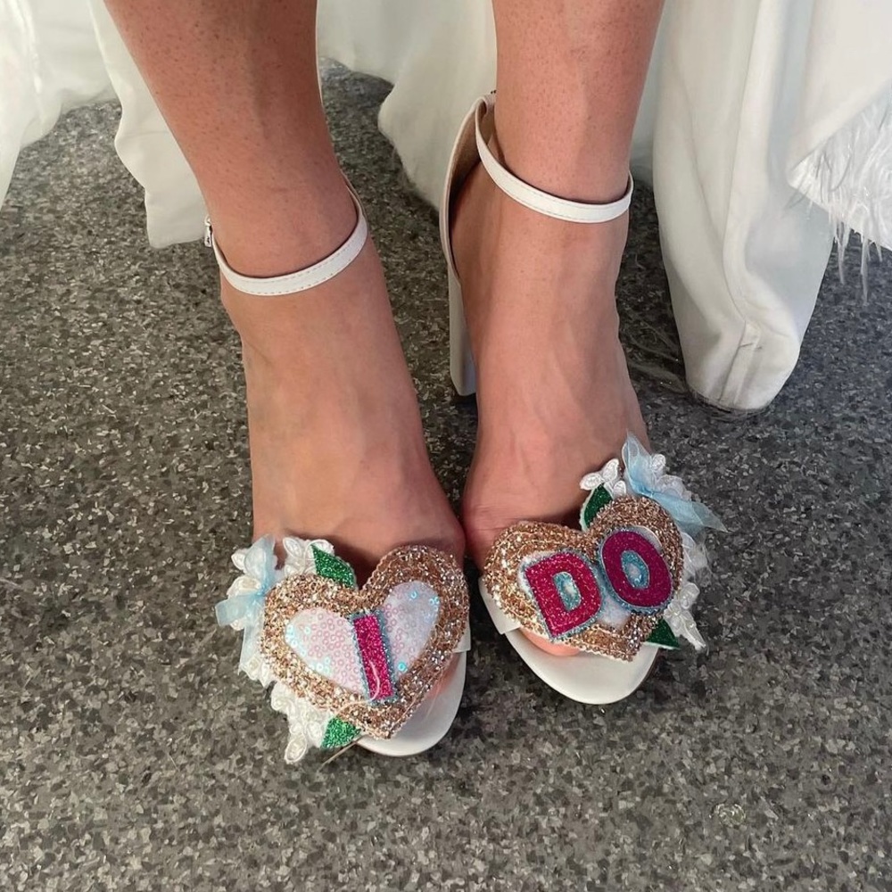 Bridal I Do sequin shoe clips